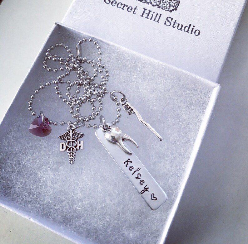 Dental Hygienist Necklace DH Necklace DH Jewelry Gift  Etsy
