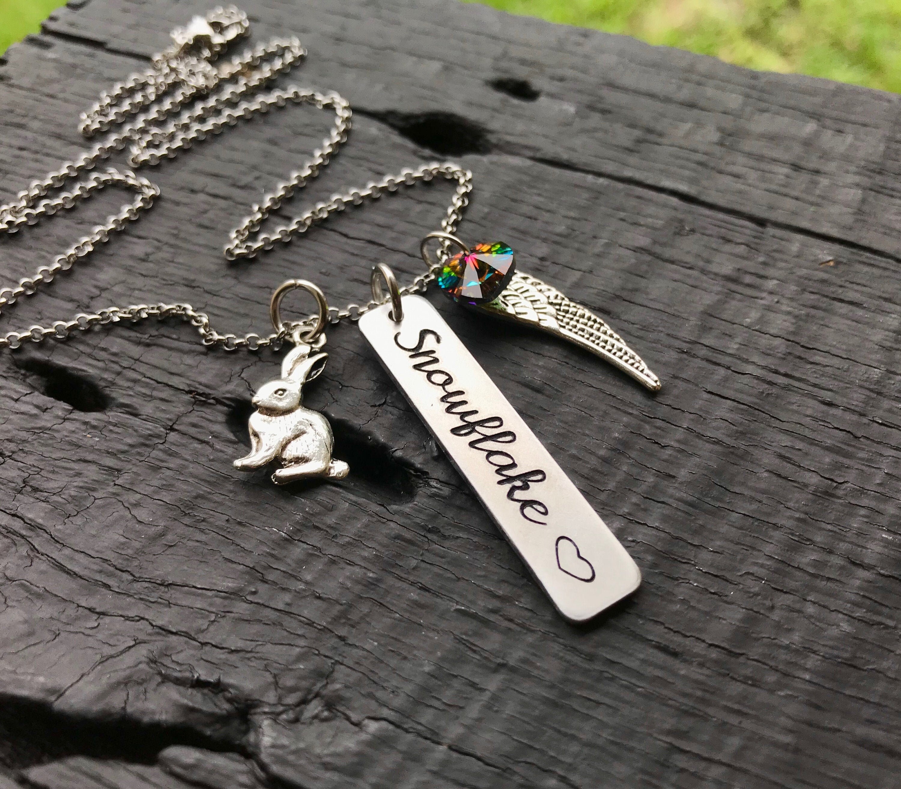 Rabbit Memorial Necklace Bunny Memorial Jewelry Pet Etsy