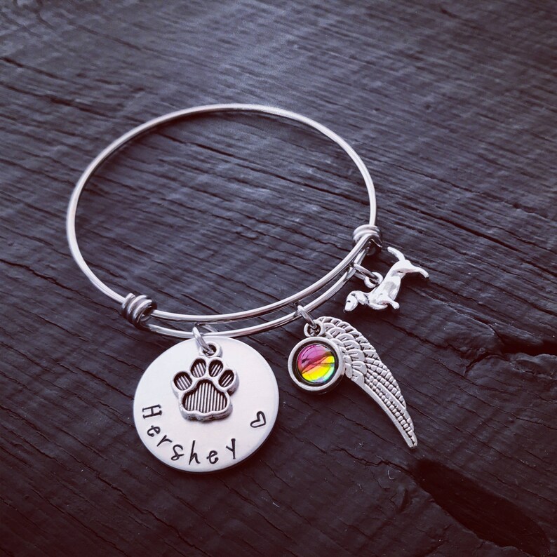 Dachshund Memorial Jewelry Pet Memorial Jewelry Rainbow Bridge Jewelry Pet Sympathy Gift Dachshund Memorial Bracelet Pet Keepsake