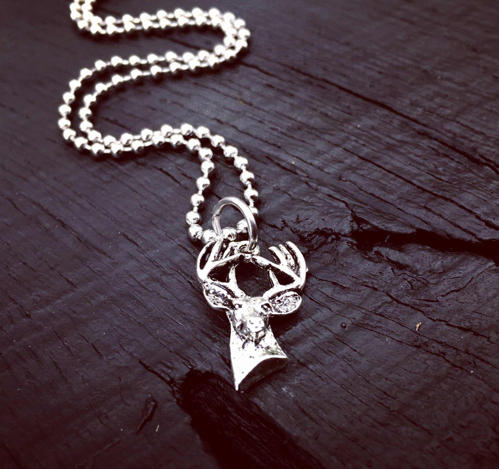 Men's Deer Head Necklace Hunting Necklace Buck Etsy