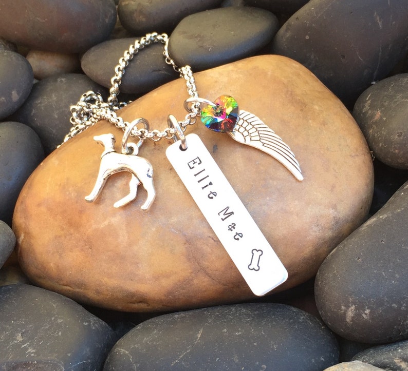 Rainbow Bridge Jewelry Greyhound Memorial Jewelry Pet Memorial Jewelry Pet Sympathy Gift Greyhound Memorial Necklace Pet Keepsake