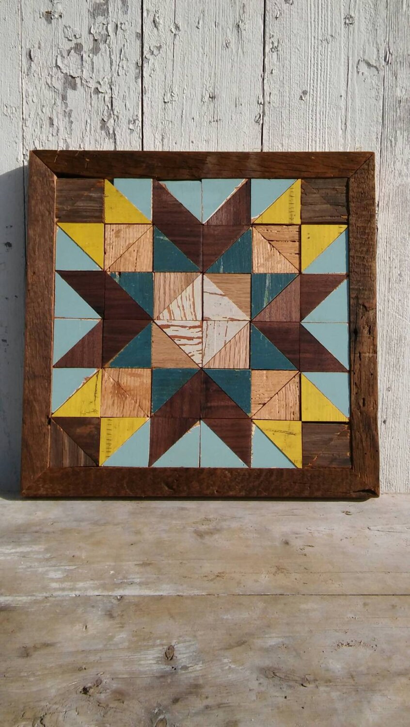 wooden barn quilt rustic quilt decor Etsy