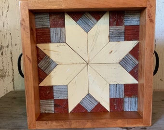 Quilt block serving tray