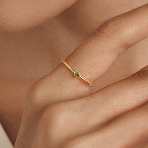 Custom Birthstone Ring • Minimalist Stacking Ring • Personalized Birthstone Jewelry • Dainty Gemstone Ring • Handmade Gift for Her • RM45