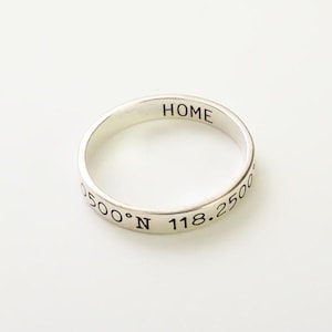 Custom Coordinates Ring • Personalized Stackable Name Ring • Longitude Latitude Jewelry • Best Friend Gift • Mom Christmas Gift • RM22F41