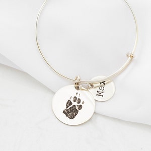 Actual Paw Print Bracelet • Handwriting Bracelet • Fingerprint Jewelry • Pet Lover Gift • Memorial Gift • Personalized Gift For Her • BM24