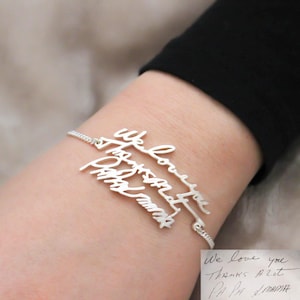 Handwriting Jewelry • Handwriting Bracelet • Signature Bracelet • Personalized Jewelry • Memorial Gift • Grandma Gift • Mom Gift • BH01 image 1