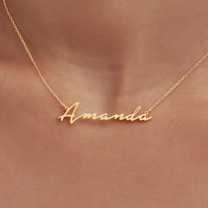 Custom Script Name Necklace • Personalized Charm Necklace • Cursive Nameplate Necklace • Dainty Name Jewelry • Mothers Day Gift • NH02F78
