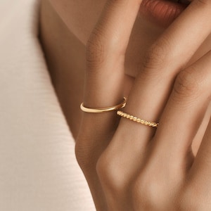Ringenset: twistring, midi-ring • Minimalistische stapelringset • Sierlijke knokkelringen • Handgemaakte ringset voor dagelijks gebruik • RM 60