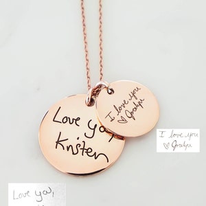 Handwriting Jewelry • Personalized Necklace • Actual Handwriting Necklace • Custom Charm Necklace • Personalized Gift • Mom Gift • NM20