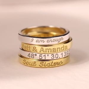 Personalized Engraving Ring • Dainty Name Ring for Anniversary • Custom Promise Ring for Women • Perfect Gift for Wife • RM22NIF93