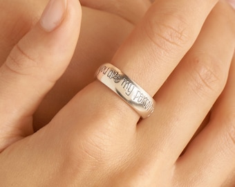Handwriting Ring • Men's Ring • Personalized Gift For Him • Actual Fingerprint Ring • Custom Handwriting Jewelry • Wedding Band • RM29