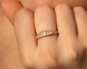 Art Deco Ring • Diamond Crystal Chandelier Ring • Vintage Style Ring • Minimalist Gemstone Ring • Bridal Jewelry • Bridesmaid Gift • RR106