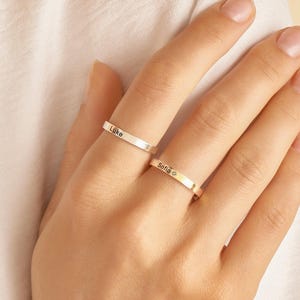 Custom Name Ring • Personalized Name Band • Childrens Name Ring • Thin Stacking Band • Gifts for Mom • Mothers Day Gift • RM22F53