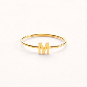 Personalized Initial Ring • Custom Letter Ring • Dainty Stackable Ring in Gold, Rose Gold, Sterling Silver • Birthday Gift • RM47F53