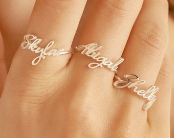 Personalized Gift For Mom • Custom Name Ring in Sterling Silver, Gold, Rose Gold • Mother's Ring • Gift For Her • RM02F68