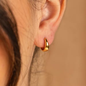 Small Hoop Earrings • Dainty Huggie Hoop Earrings • Gold and Silver Hinge Hoops • Minimalist Summer Jewelry • Birthday Gift for Her • ER056