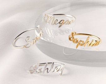 Name Ring • Personalized Name Ring • Stacking Ring • Custom Name Jewelry • Personalized Gift For Her • CHRISTMAS GIFT • RM02F60