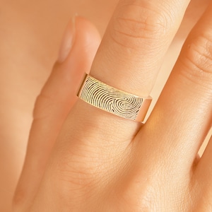 Actual Fingerprint Ring • Custom Handwriting Ring • Wedding Band • Fingerprint Jewelry • Personalized Gift For Dad, Husband Gift • RM23