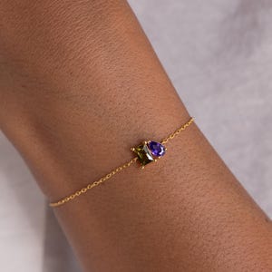 Toi et Moi Birthstone Bracelet • Personalized Two Stone Crystal Bracelet • Gemstone Jewelry • Custom Gift for Her • Couples Gift • BM67