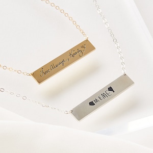 Custom Handwriting Necklace • Actual Kid&#39;s Handwriting Necklace • Signature Necklace • Personalized Gift For Mom • Christmas Gift • NM22