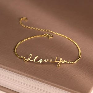 Handwriting Bracelet • Personalized Handwriting Jewelry in Sterling Silver • Signature Charm Bracelet • Grandma Gift • MOTHER'S GIFT • BH01