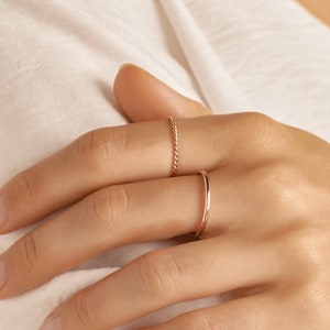 Stacking Ring Set: Twist Ring, Midi Ring • Minimalist Jewelry • Knuckle Rings • Pinky Ring • Minimalist Ring Set For Everyday Wear • RM60