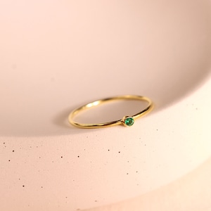 Custom Birthstone Ring • Minimalist Stacking Ring • Personalized Birthstone Jewelry • Dainty Gemstone Ring • Handmade Gift for Her • RM45