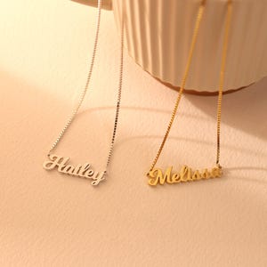 Custom Name Necklace • Dainty Nameplate Necklace in Box Chain • Personalized Name Jewelry • Perfect Gifts for Mom • NM81F97