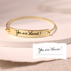 Handwriting Jewelry • Personalized Bangle • Custom Sterling Silver Handwriting Bracelet • Memorial Jewelry Gift • Signature Bracelet • BM25