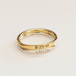 Skinny personalized name ring deals