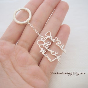 Sleutelhanger met echt handschrift • Aangepast bedelaccessoire voor handschrift • Gedenkteken • Gepersonaliseerd cadeau voor vader, cadeau echtgenoot • CH02