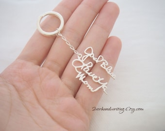Actual Handwriting Keychain • Custom Handwriting Charm Accessory • Memorial Gift • Personalized Gift For Dad, Husband Gift • CH02
