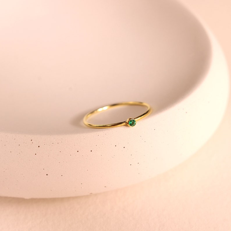 Custom Birthstone Ring Minimalist Stacking Ring Personalized Birthstone Jewelry Dainty Gemstone Ring Handmade Gift for Her RM45 image 2