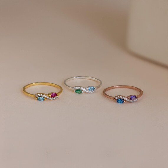 anillos personalizados anillo infinito con piedras