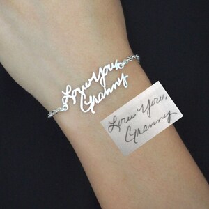 Handwriting Jewelry • Handwriting Bracelet • Signature Bracelet • Personalized Jewelry • Memorial Gift • Grandma Gift • Mom Gift • BH01 image 6