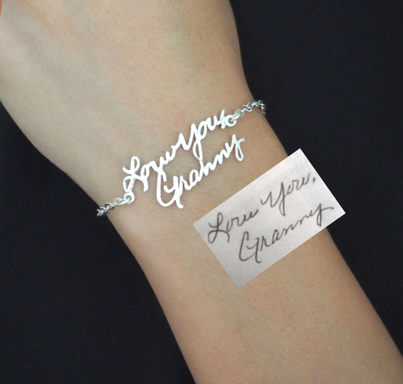 Handwriting Jewelry • Handwriting Bracelet • Signature Bracelet • Personalized Jewelry • Memorial Gift • Grandma Gift • Mom Gift • BH01 image 6