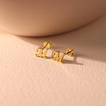 Initial Stud Earrings