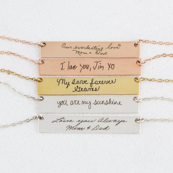 Ketting met handgeschreven tekst • Gepersonaliseerde ketting met handgeschreven tekst • Sieraden met handgeschreven tekst • Gepersonaliseerd cadeau • Kerstcadeau voor Moederdag • NM22