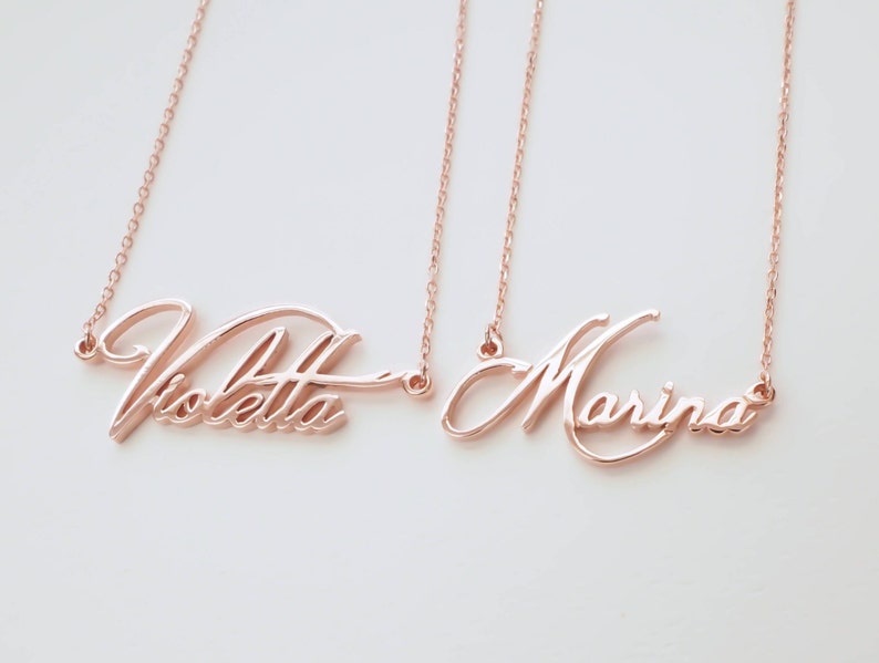 Personalized Name Necklace in Sterling Silver Dainty Name Jewelry Bridesmaid Gift Custom Baby Girl Jewelry New Mom Gift NH02F30 image 1