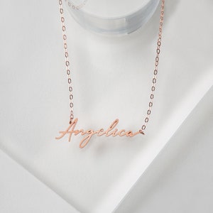 Old English Name Necklace Gothic Necklace Custom Name Necklace in Gold, Sterling Silver, Rose Gold Personalized Gift for Her NH02F69 ROSE GOLD