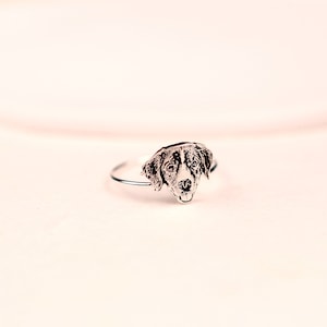 Pet Photo Ring Custom Pet Portrait Ring Engraved Dog or Cat Ring Pet Memorial Jewelry Personalized Pet Lover Gift RM58 STERLING SILVER