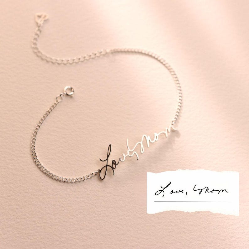 Handwriting Jewelry • Handwriting Bracelet • Signature Bracelet • Personalized Jewelry • Memorial Gift • Grandma Gift • Mom Gift • BH01 image 2
