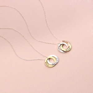 Custom Family Necklace Personalized Linked Circle Necklace Interlocking Ring Jewelry Minimalist Eternity Jewelry Mother Gift NM30F53 image 8