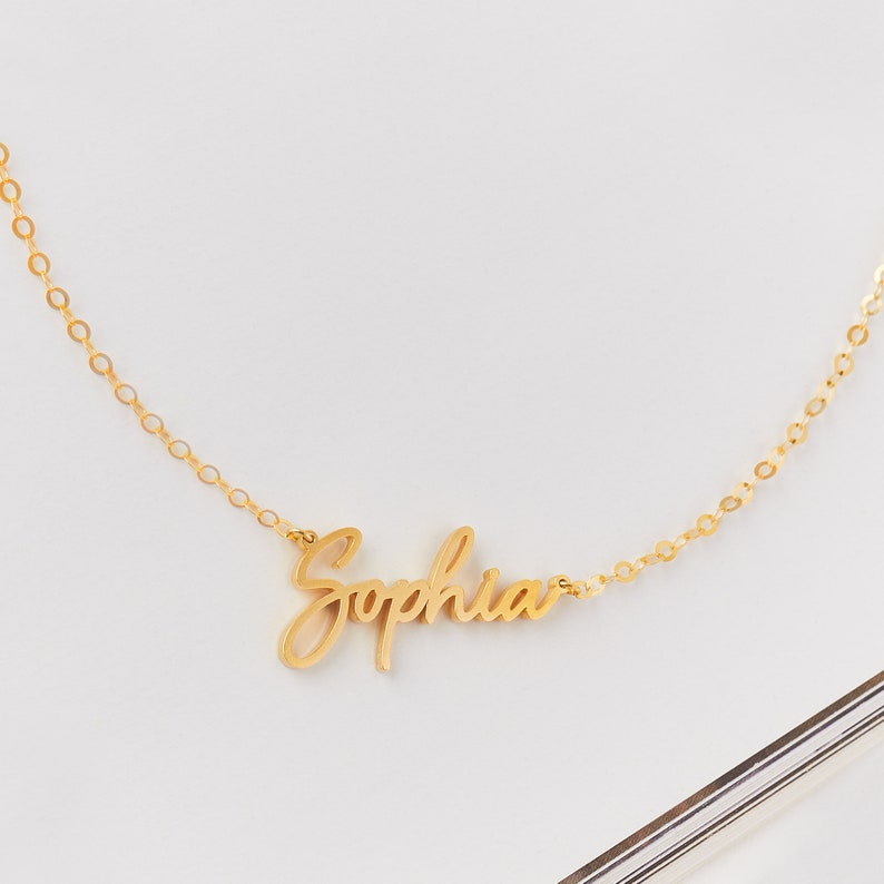 Personalized Name Necklace Script Name Necklace Minimalist Necklace Custom Name Necklace Bridesmaid Gift Gift For Mom NH02F66 image 7