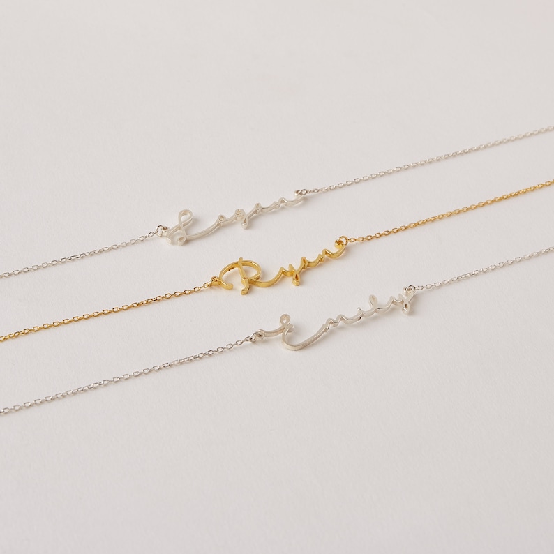 Personalized Name Necklace Script Name Necklace Minimalist Necklace Custom Name Necklace Bridesmaid Gift Gift For Mom NH02F66 image 4