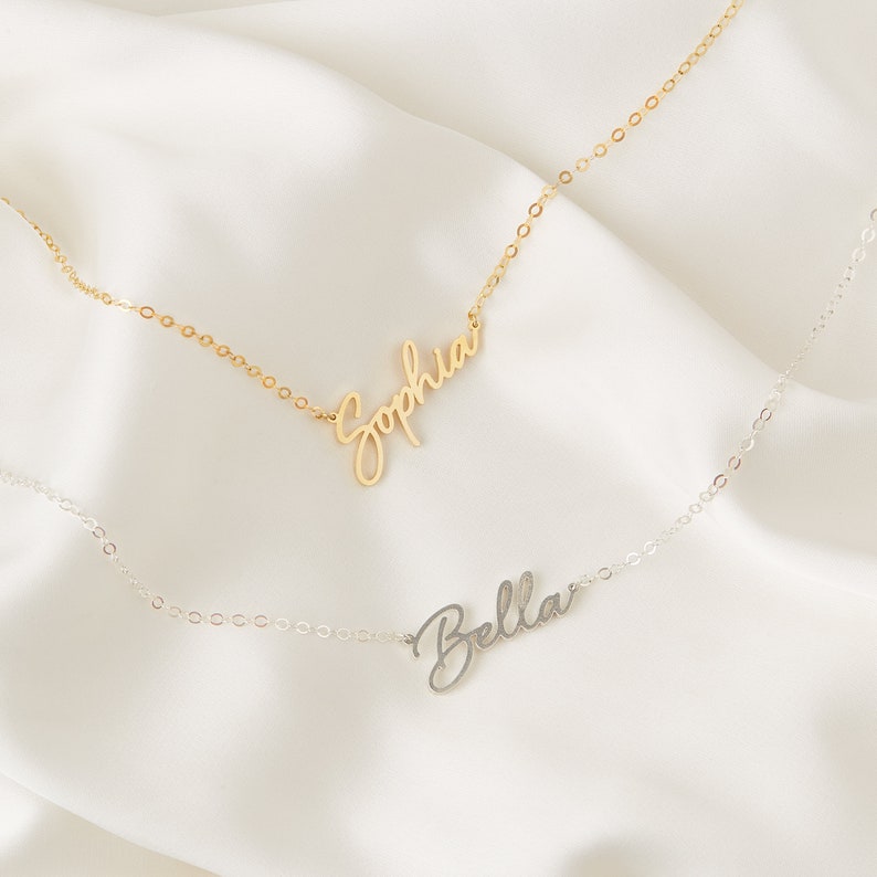 Personalized Name Necklace Script Name Necklace Minimalist Necklace Custom Name Necklace Bridesmaid Gift Gift For Mom NH02F66 image 8