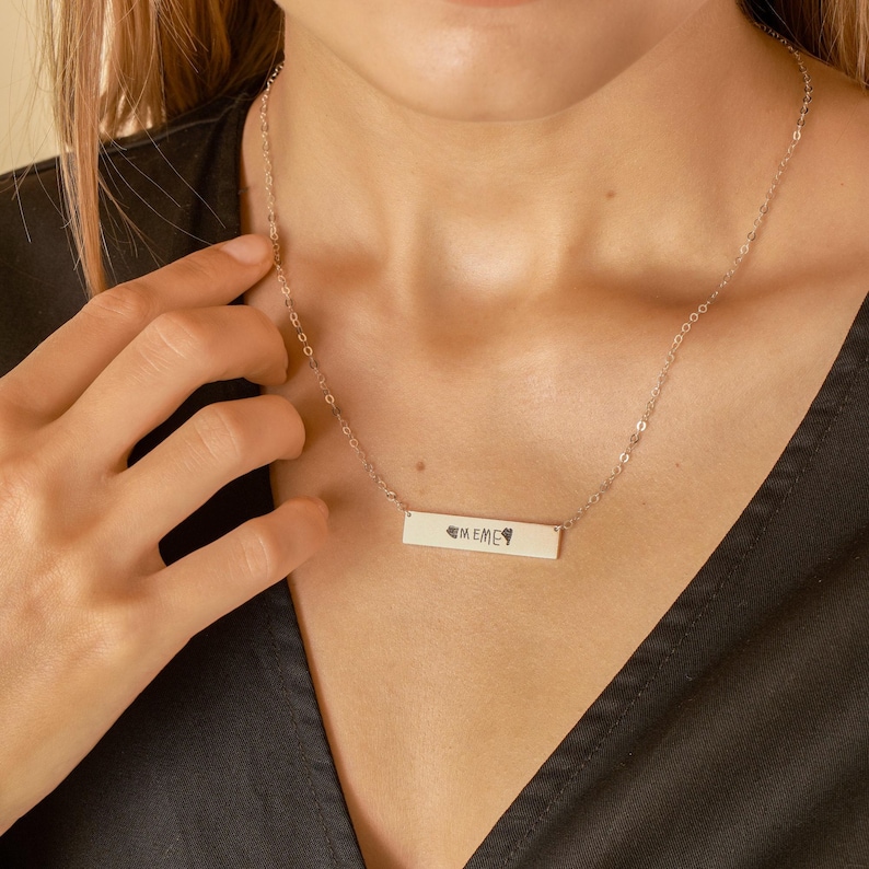 Collana con battito cardiaco personalizzato • Collana con barretta personalizzata • Collana con ecografia • Collana con ECG • Regalo commemorativo • Regalo per la mamma • Regalo per l'infermiera • NM22 immagine 6