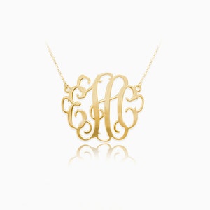 Individueller Monogramm Schmuck in Sterling Silber, Gold & Roségold • Zierliche Monogramm Initialen Halskette • Brautjungfer Geschenke • Geschenke für Mama • NH10