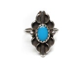 Southwestern Native American Vintage Sterling Silver Turquoise Child 39 s Size Ring